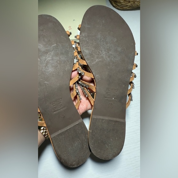 SCHUTZ Suede Sandals with Silver rhinestone - Picture 3 of 7